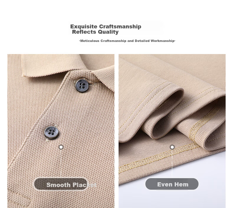 FIRS 100% Cotton Long Sleeve Men's Solid Color Casual Polo Shirt Spring Autumn New Dad Style 2