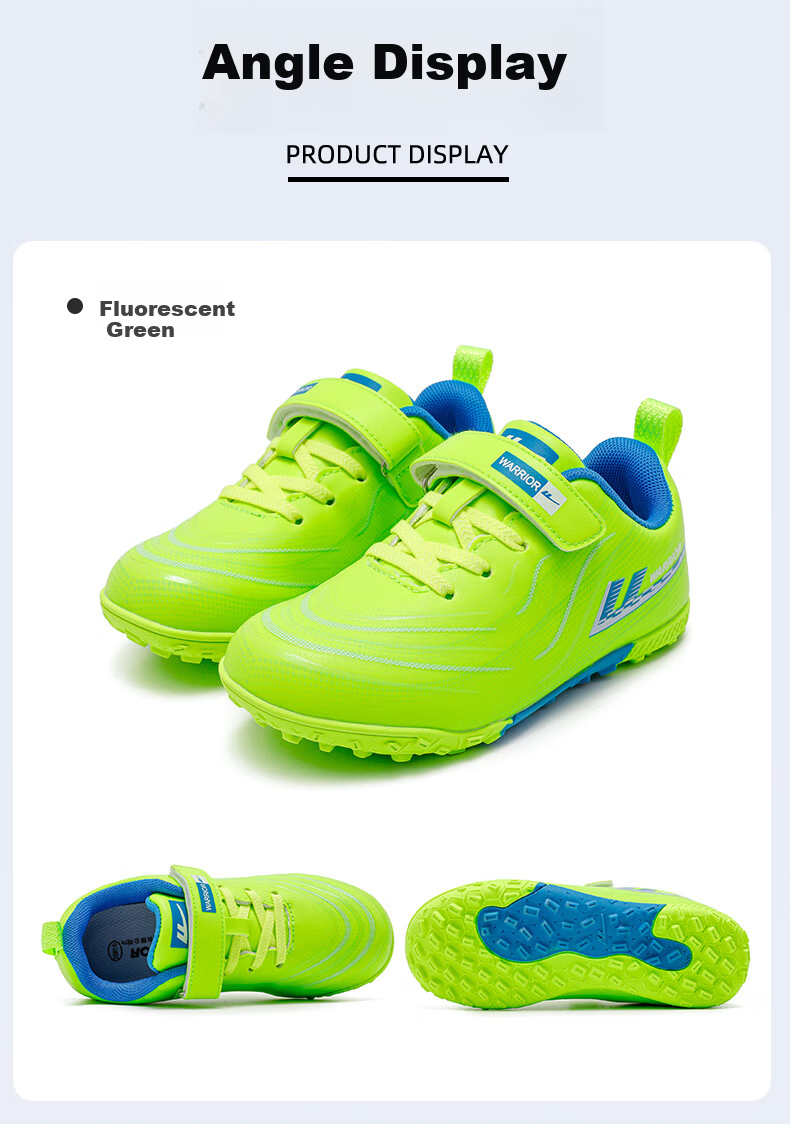 Warrior Kids Soccer Shoes Boys and Girls Primary and Secondary School TF Turf Training Shoes WZ-B950T Purple Size 35 7