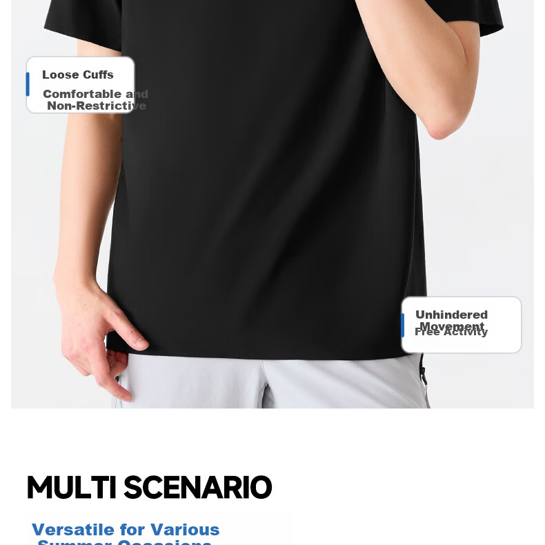 MINISO Men's Polo Shirt Short Sleeve T-Shirt Summer Ice Silk Quick-Dry Men's Collared Top Z Medium Gray M 13