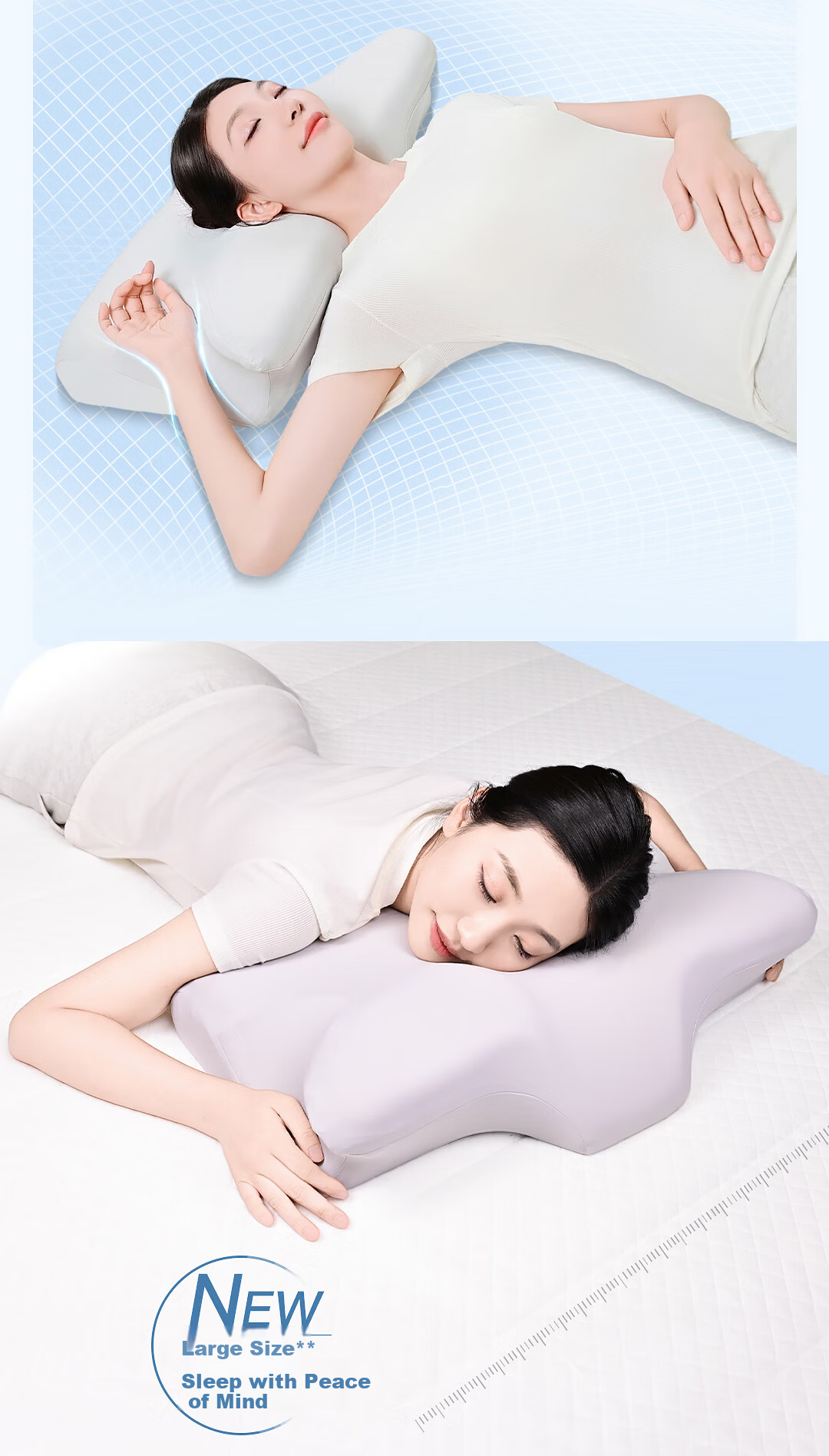 Haier Health Care Memory Foam Cloud Soft Contoured Cervical Pillow Zoned Soft Resilient Side Sleep Neck Support Memory Pillow 6