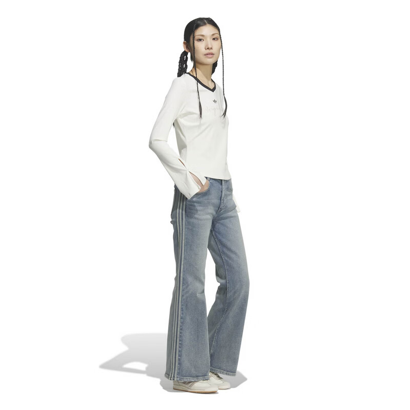 Adidas Originals Women's P TEE LS Long Sleeve T-Shirt KS2382 White XS 5