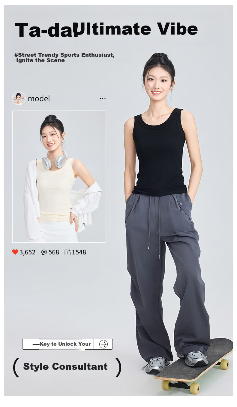 GUJIN Women's Round Neck Camisole Vest 2026 New Summer Slim Fit Sleeveless Solid Color Base Shirt 2