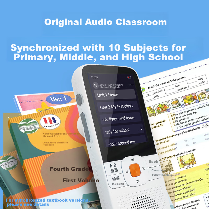 Newman Smart Hearing Repeater English Portable Learning Machine Hearing Treasure DL180 MP3 White 64GB for Primary and Middle School Synchronized Textbook Oral Practice and Listening Training