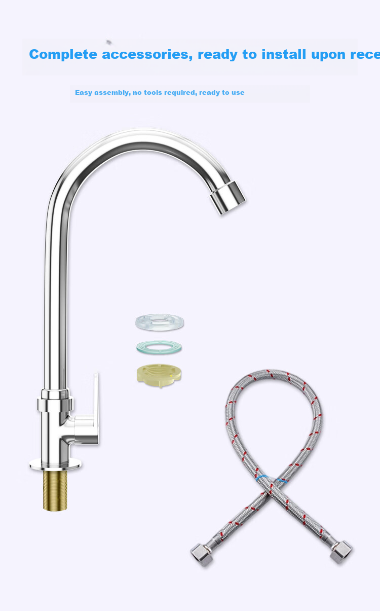 MJONI Kitchen Faucet Stainless Steel Single Cold Bubble Water Tap for Sink YLSDA 14