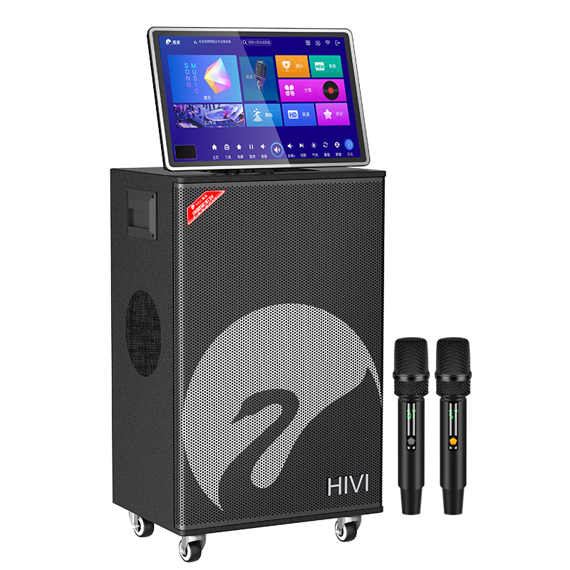 HiVi Square Dance Speaker with Display Outdoor Karaoke Sound Card All-in-One Home KTV Speaker Set Home Karaoke Video Machine High Power MS89
