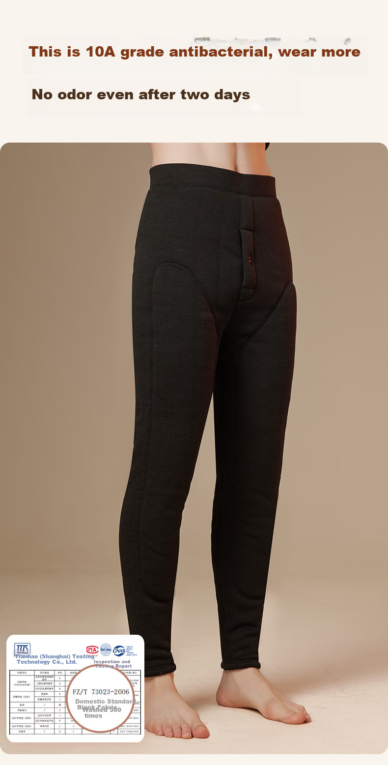 Miiow Men's Thermal Pants with Camel Hair Filling, Thickened Fleece-Lined Cotton Pants, Extra Warm Anti-Cold Thick Knit Pants for Couples, Autumn Winter 10