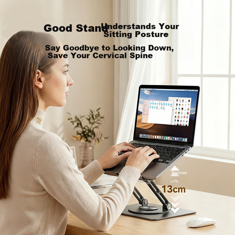 JD Jingzao Laptop Stand Tablet Cooler 360° Rotatable Stepless Adjustable Foldable Compatible with Apple Xiaomi Lenovo Legion Portable Floating Display Vertical Heightening Desk
