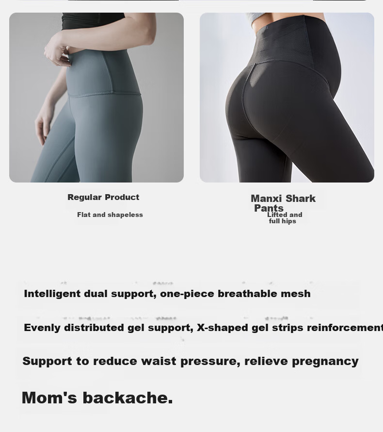 EMXEE New Camellia Oil Maternity Sharkskin Leggings Maternity Wear Four Seasons New Maternity Yoga Pants Slim Fit Black M 26