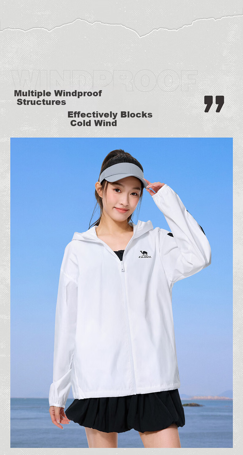 CAMEL Campus Windbreaker Retro Hooded Unisex Spring Autumn Lightweight Jacket C36BW0L4066 Phantom Black XL 10