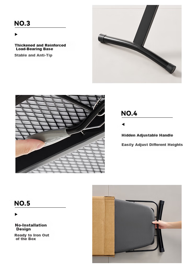 DAEWOO Folding Ironing Board Home Use Vertical Ironing Table Ergonomic Design Adjustable Height Ironing Board TB01 Deep Space Gray 13