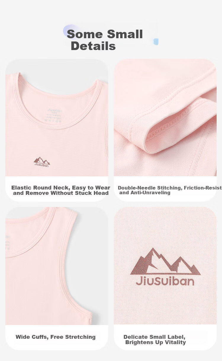 Jiusuibian Moisture-Wicking Sweat-Absorbing Children's Vest Unisex Kids Class A Yokesilk Base Shirt High Elasticity Sports Top for School Age Children 11