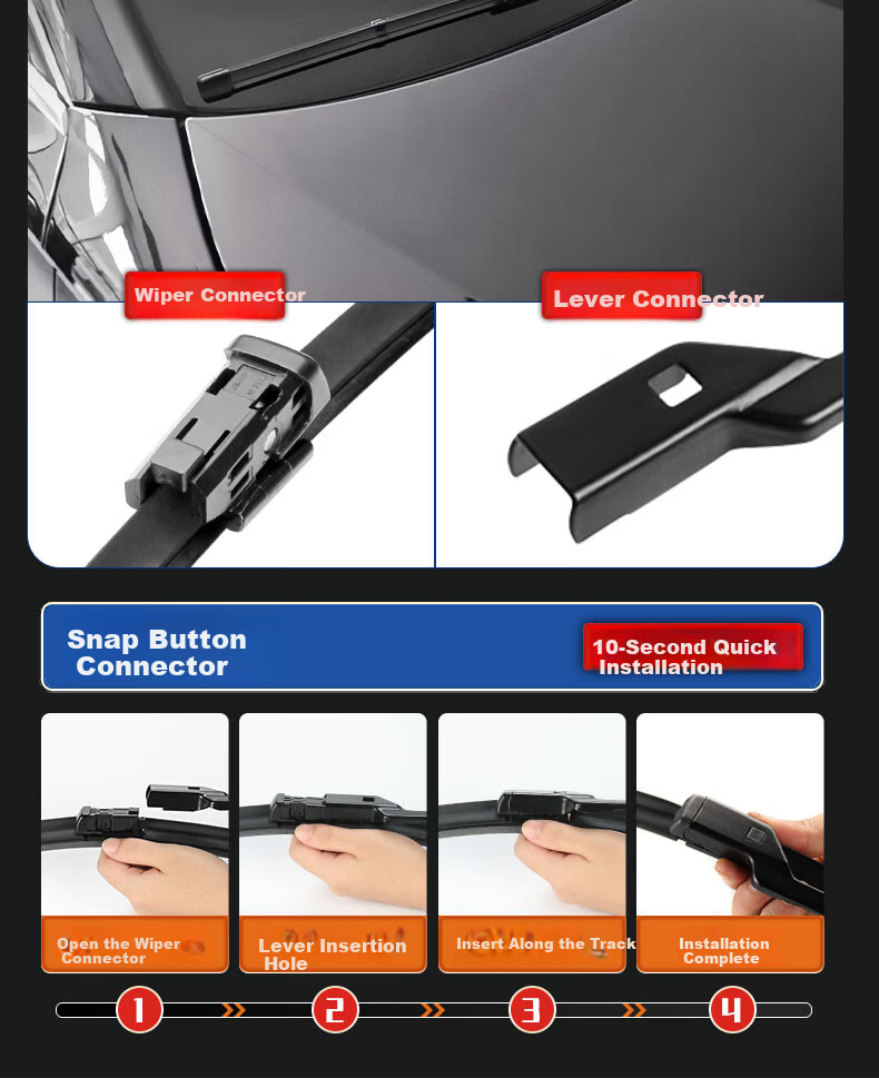 YITU Corolla Hybrid [2023 Model] Dedicated Frameless Wiper Blade, Original Size A-Grade Rubber Strip 2