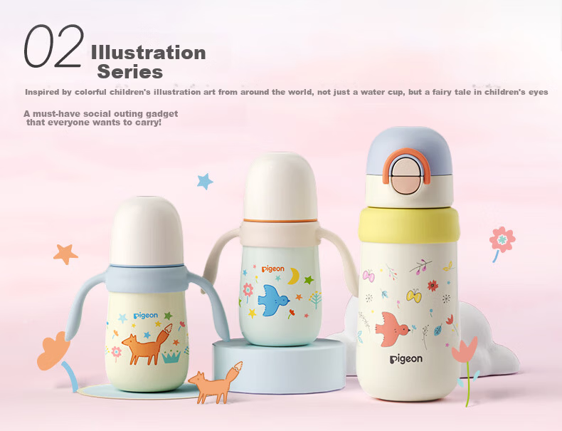 Pigeon Premium White Baby Children's Insulated Water Bottle Thermos Milk Bottle Straw Sippy Cup Anti-Choke Leak-Proof 300ml 12 Months+ 4