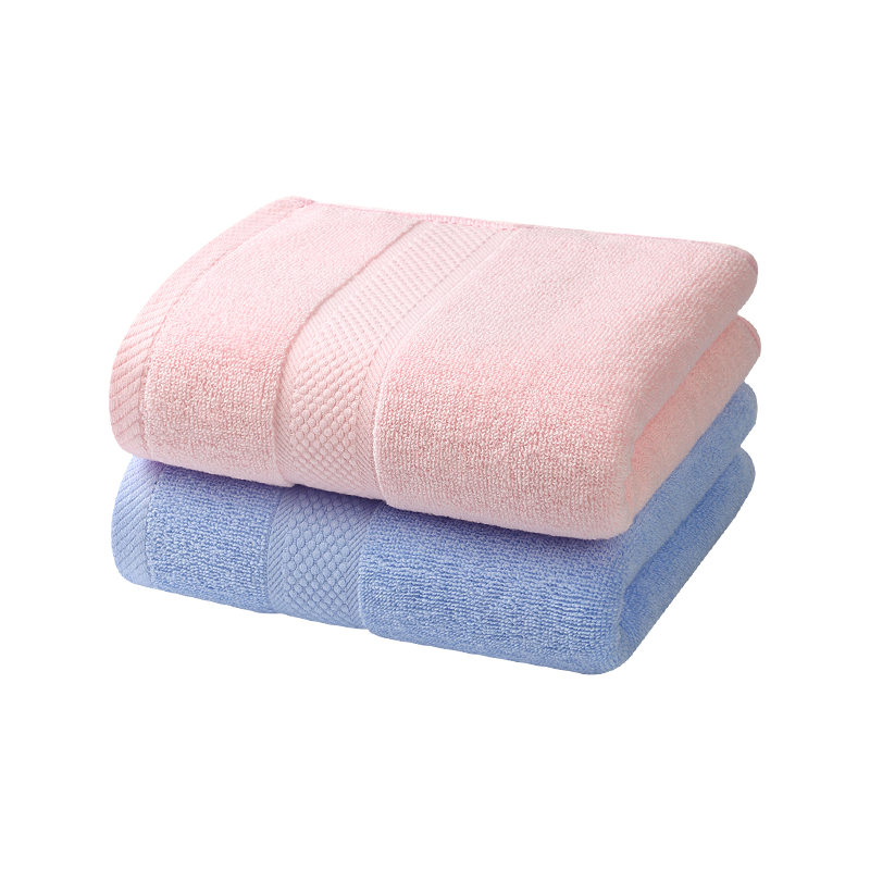 MINISO 7A Antibacterial Pure Cotton Face Towels Household Facial Towels Xinjiang Cotton Absorbent Soft Skin-Friendly Light Pink + Light Blue 2 Pieces