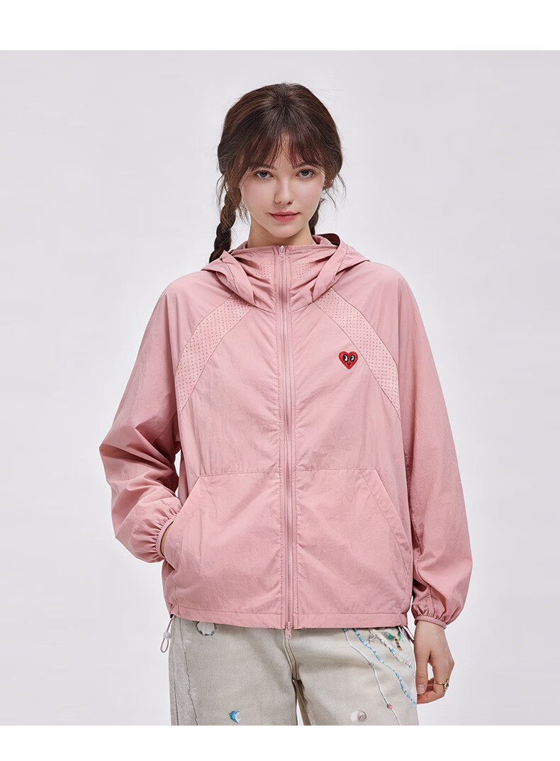 Charles Heart Summer Loose Fit Unisex UPF50+ Jacket Comfortable Cool Sun Protection Coat Pink XS 13