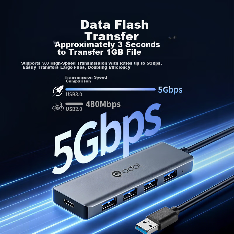 ASUS a USB Hub USB 3.0 Adapter USB Expander USB Extension Cable Laptop Docking Hub HA413 Metal (0.25M)