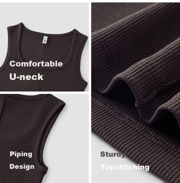 Semir Women's Summer Sleeveless Crop U-Neck Solid Color Cooling Slim Fit Inner Top 2026 Style Versatile Shirt 109326102003 5