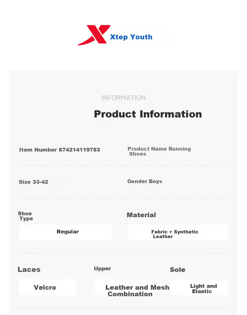 XTEP Youth Boys and Girls Mesh Breathable Large Logo Sports Shoes Versatile Running Shoes Microwave Blue/Classic White Size 38 10