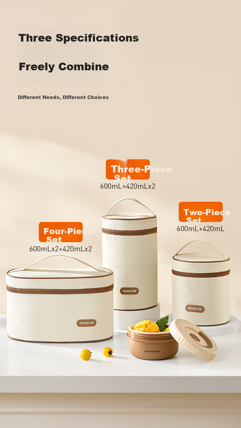 Joyoung Ceramic Lunch Box with Microwaveable Inner Container Portable Bento Box 1L for Office Workers and Students 14