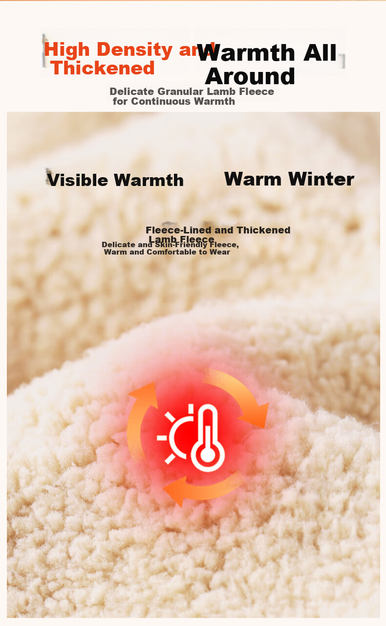 Jeanswest Men's Autumn Winter Fleece-Lined Thickened Lamb Wool Hoodie Casual Loose Fit Men's Sweatshirt 3
