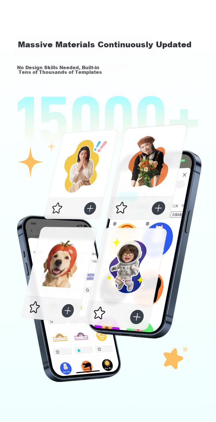 Jiyin AI Sticker Photo Printer All-in-One S1 AI Background Removal Auto Cropping AI Creative Raw Image Auto Laminating High-Definition Sticker Photo Printer 10