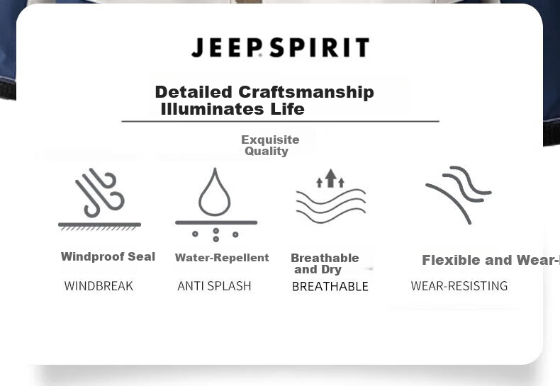 JEEP SPIRIT Men's Windbreaker Jacket for Spring, Autumn And Winter Outdoor Sports Coat with Hood, Three-In Ivory White 4XL 5