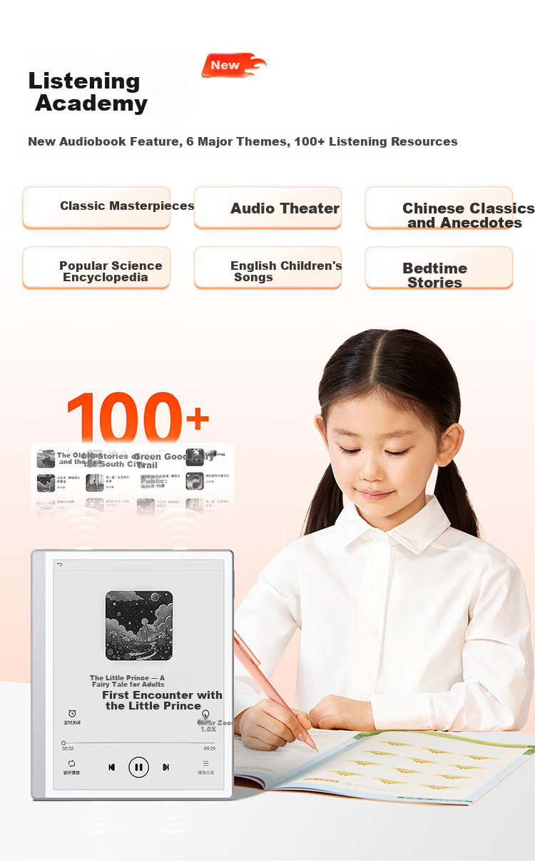 Zuoyebang AI Learning and Practice Machine S30 [Limited Edition] E-ink Screen Eye Protection AI Tutor Machine for Primary, Middle, and High School Students Tablet 4+64GB 18