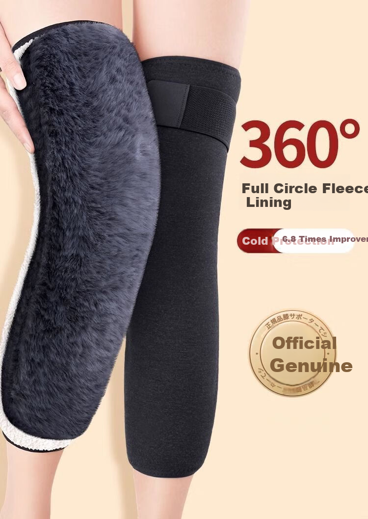 Nanjiren Lambswool Knee Warmers Thickened Fleece Knee Pads for Cold Legs Arthritis Men and Women 1