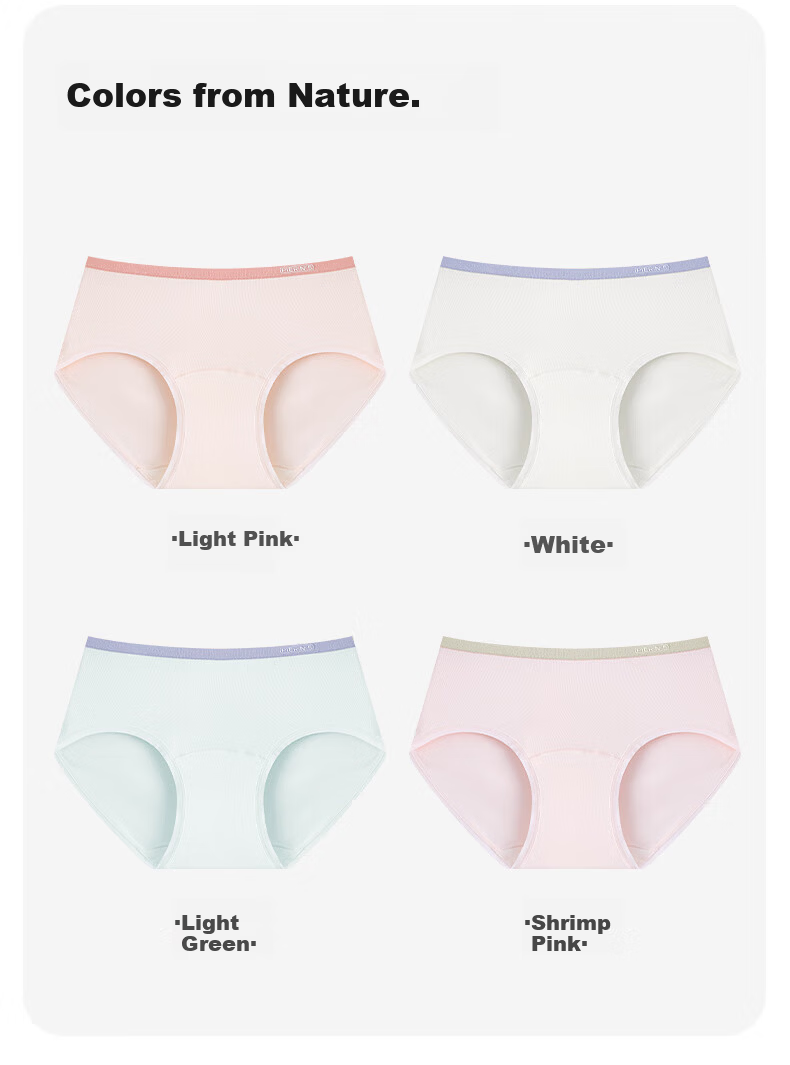 Herbal Original Color Girls Seamless Nude Feeling Extended 15cm Crotch Pure Cotton Antibacterial Breathable Skin-Friendly Triangle Panties for Girls 10A 16