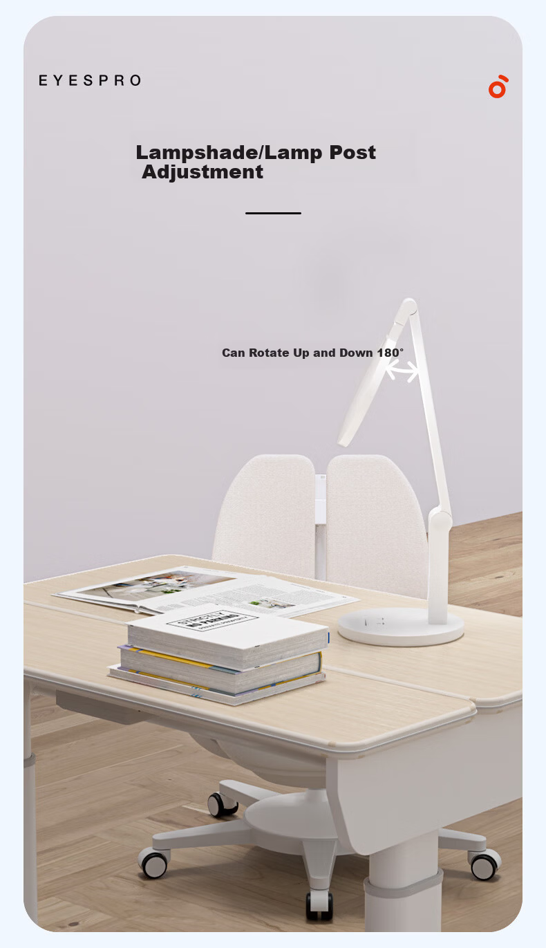 Haishibao National AA Rechargeable Desk Lamp Eye Protection Light for Study, Full Spectrum, Student Children's Dormitory Bedside Lamp VL161C-1 18