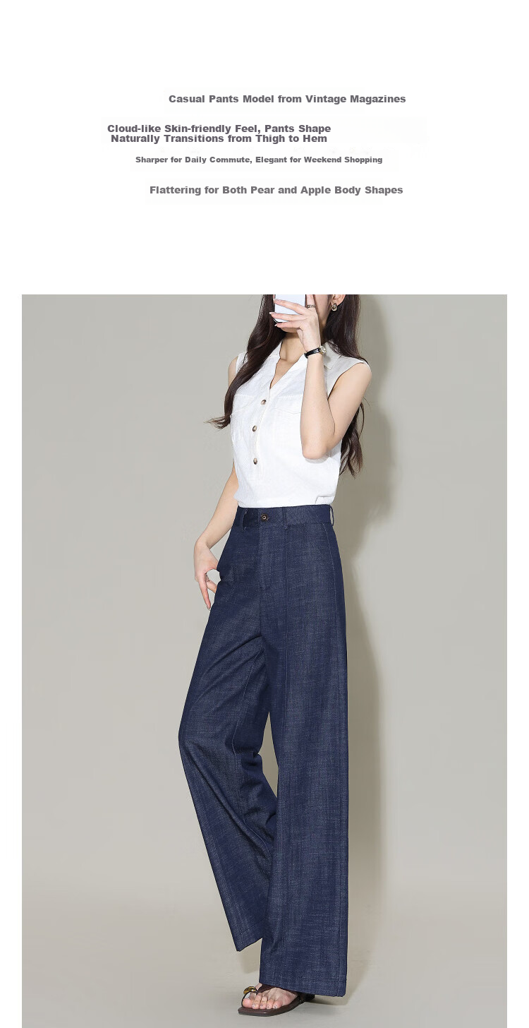 Demana Cloud Cotton Spring Nine-Point Pants Simple Straight Loose Slimming Petite Casual Pants for Women Premium Feel 2