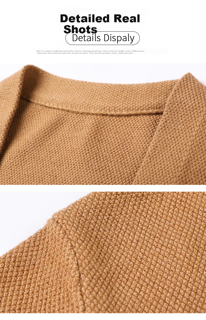 Hengyuanxiang Men's Knitted Cardigan Sweater Jacket Trendy Youth Pocket Shawl HJ172 Black 170/88A 13