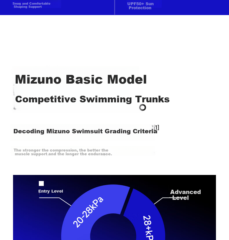MIZUNO Men's Professional Quick-Dry Long Swim Trunks Sports Fitness Swimming Suit Fashion Plus Size Surfing Suit B1103 Black L 3