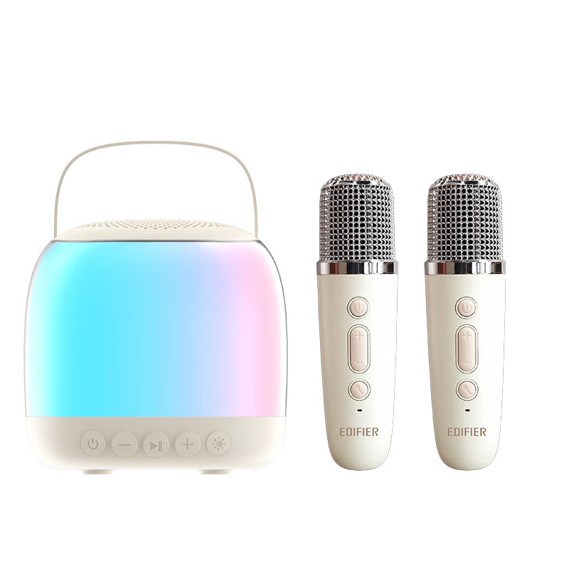 EDIFIER Q2 Wireless Karaoke Microphone Home KTV Speaker Smart Singing Device Karaoke Set Yunyan White
