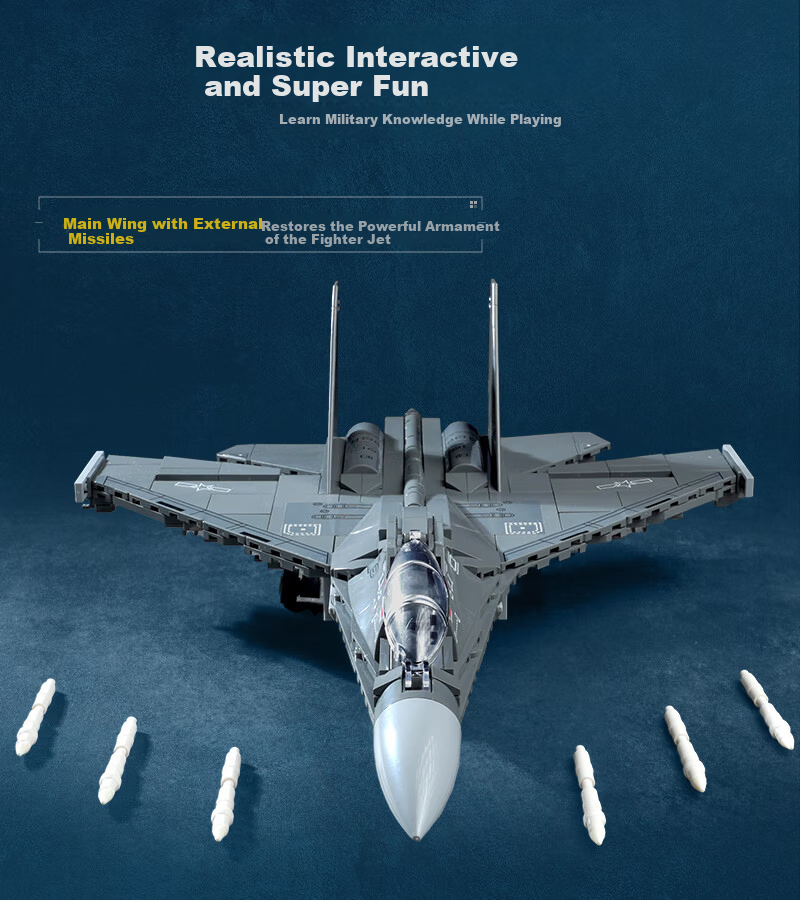 Keeppley Building Blocks J-16 Fighter Jet Military Toy Model Birthday Gift for Boys 5