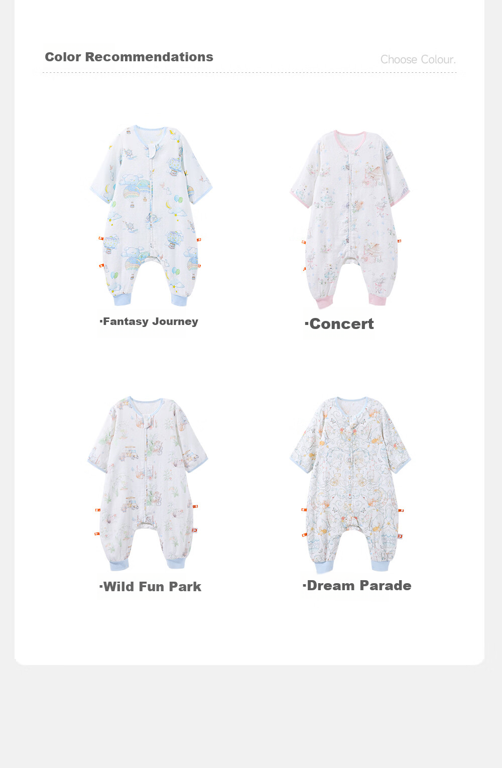 Liangliang Baby Sleeping Bag Bamboo Cotton Gauze Air-Conditioned Room Anti-Kick Quilt for Babies and Children Front 4 Back 2 Fantasy 110/56 19