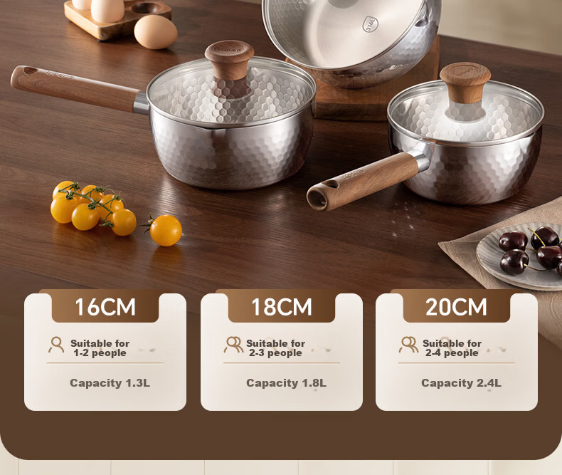 SUPOR Light Enjoy 316L Composite Steel 20cm Snow Pan Small Milk Pot JD Self-operated Stainless Steel Baby Food Pot 21