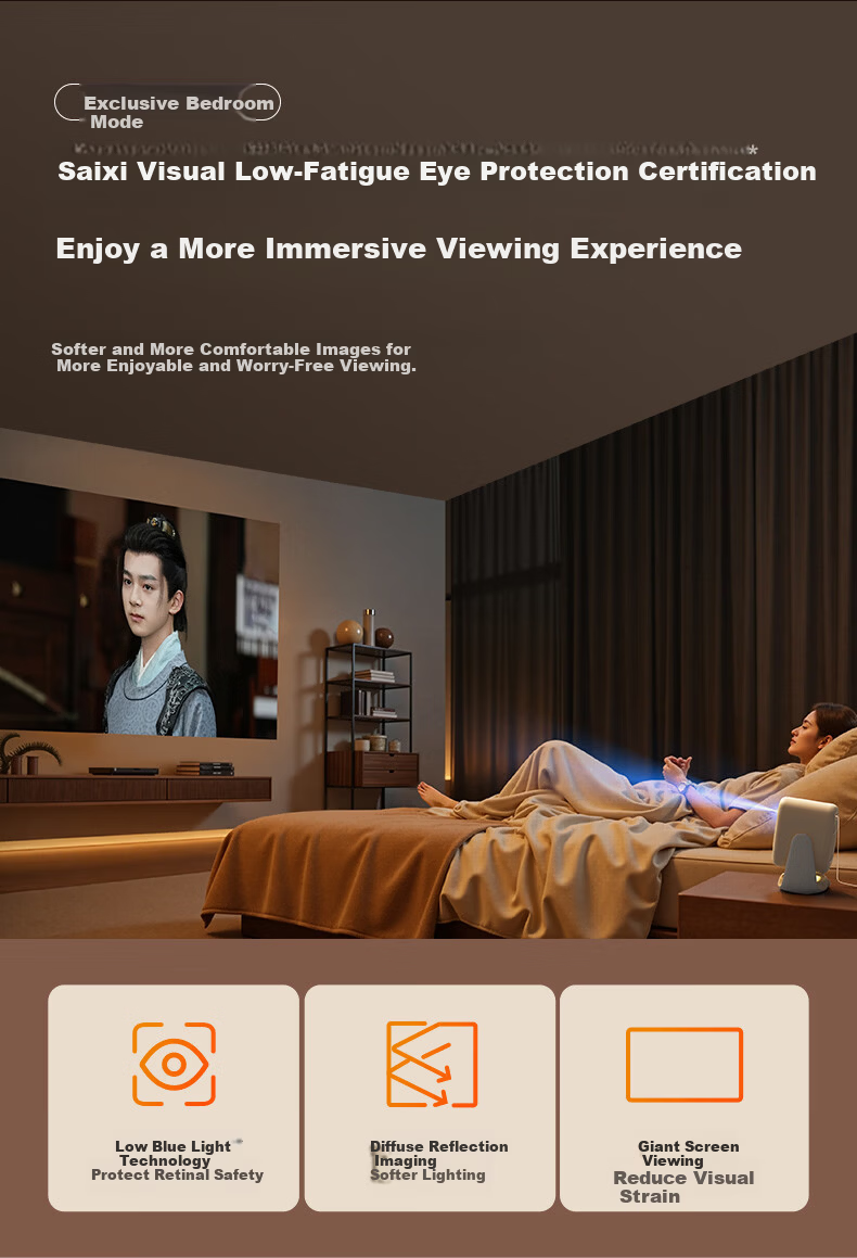 Dayancheng C3 Max Dream Cabin [850CVIA] [TOF Focus], High-Brightness Gimbal Projector, Home Ultra-High Definition Bedroom Portable Projector, High-Definition Smart Home Theater 11