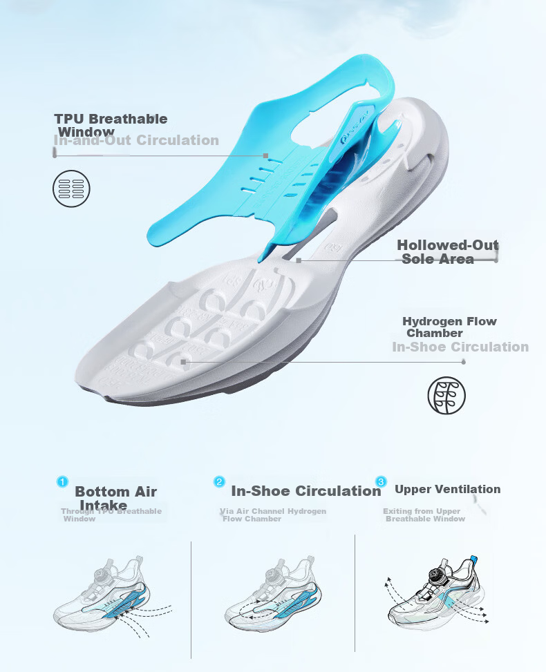 XTEP Youth Hydrogen Wind 9.0 Boys' Dial Running Shoes Sports Shoes Classic White/Super Green/Sea Blue Size 40 8