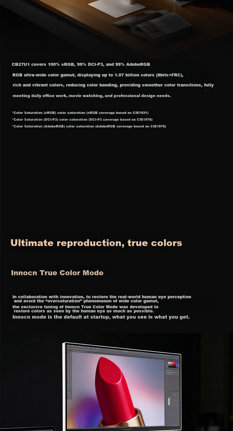 Union Innovation 27-inch 4K Apple Color 120Hz HDR500 Type-C 90W Mac External Monitor 99% P3 Color Gamut 2000:1 Professional Design Office Monitor CB27U1 20