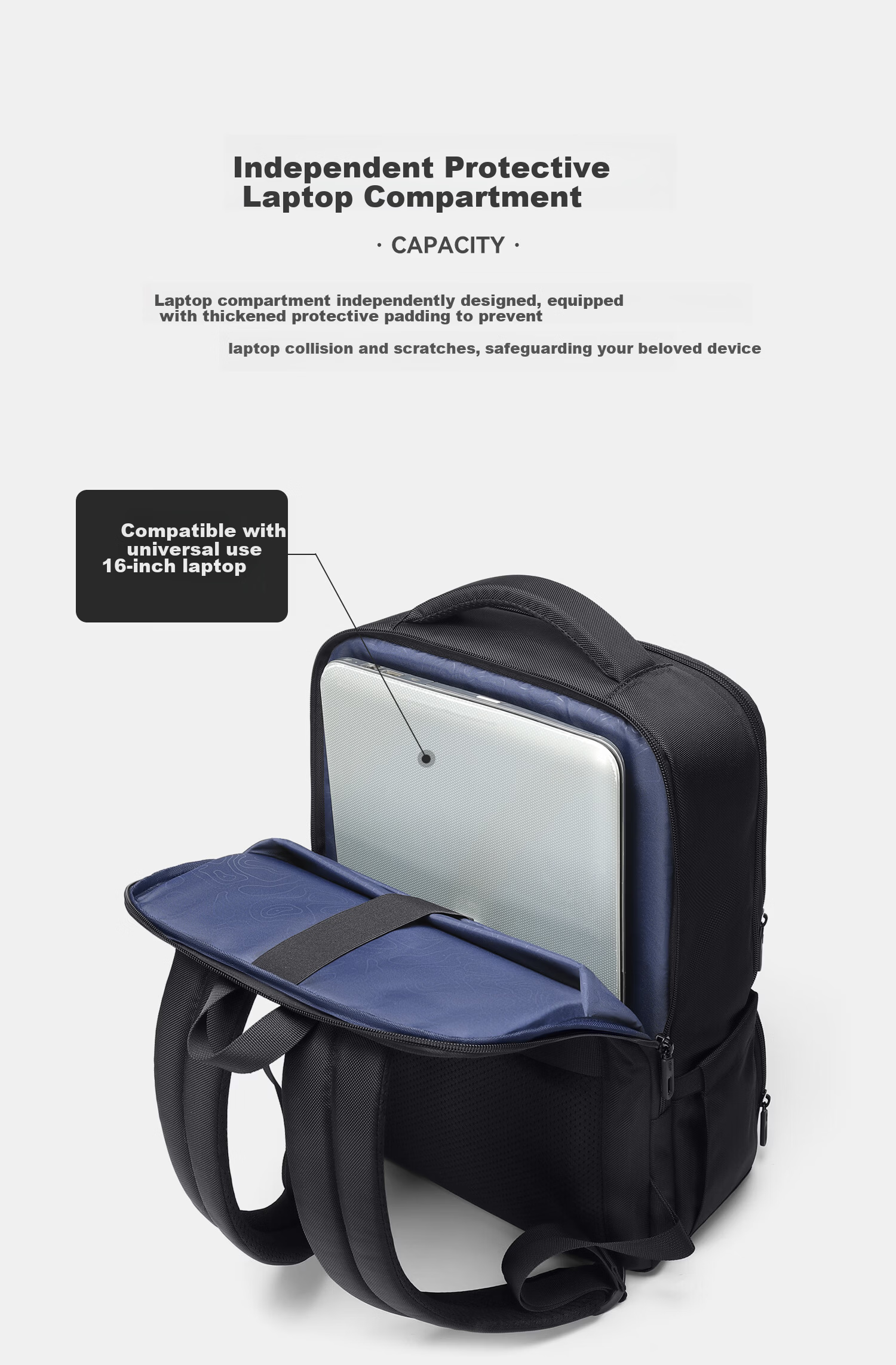 GOLF Men's Business Laptop Backpack 16/15.6 Inch Multi-Compartment Travel Commuter Bag 5
