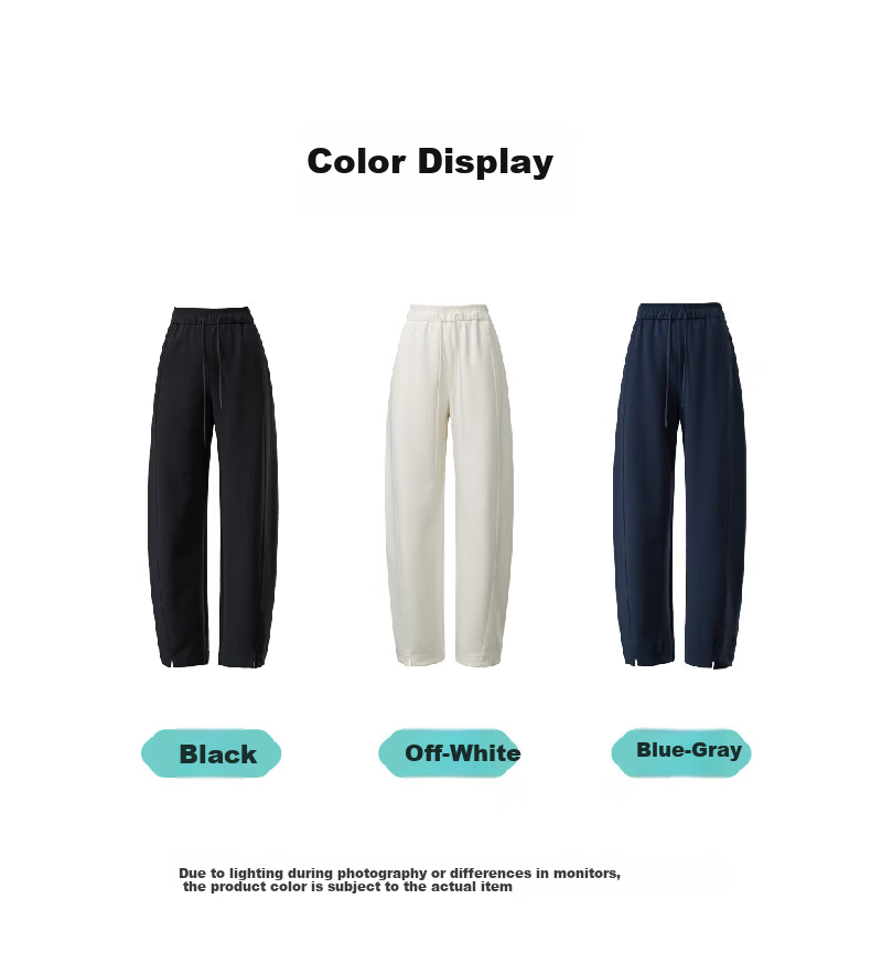 ESE-Y Women's Banana Pants Spring 2026 New Design Split Narrow Straight High-Waist Casual Sports Pants Black Size 32 24