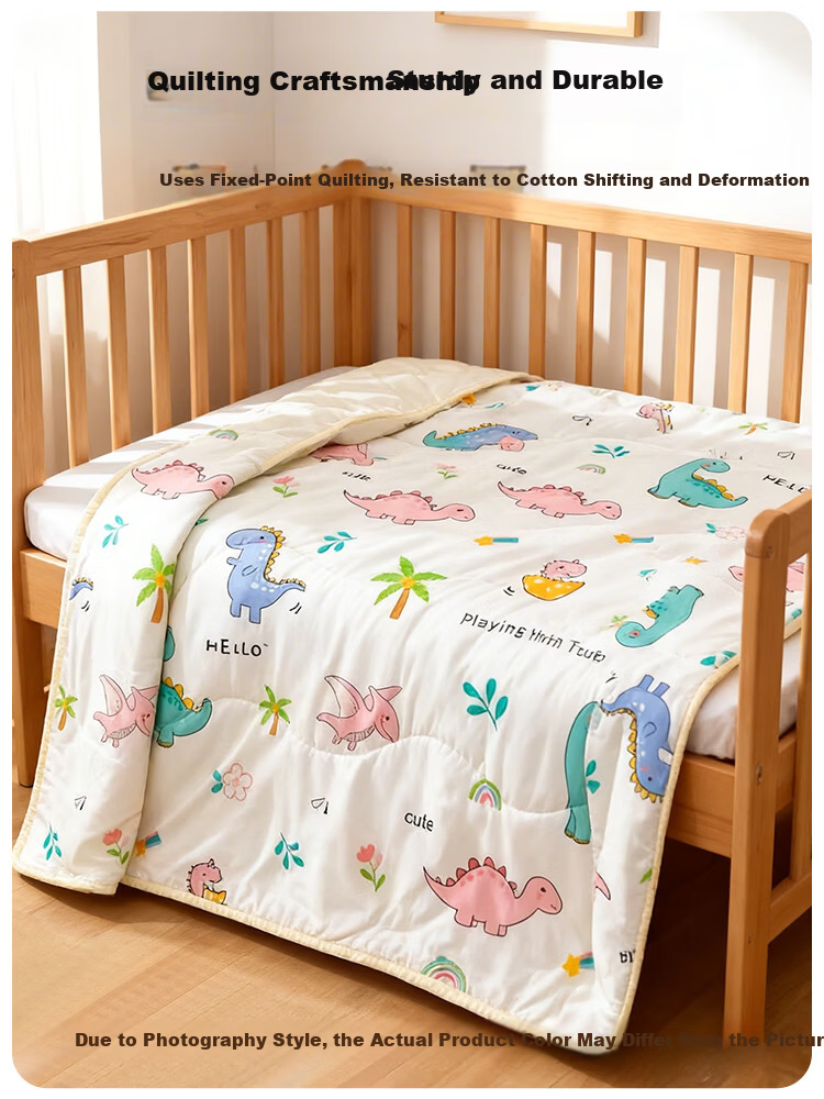9i9 Children's Summer Lightweight Quilt Baby Air Conditioning Blanket Dormitory Quilt Single Kindergarten Nap Dinosaur Approx. 145*110 cm 7