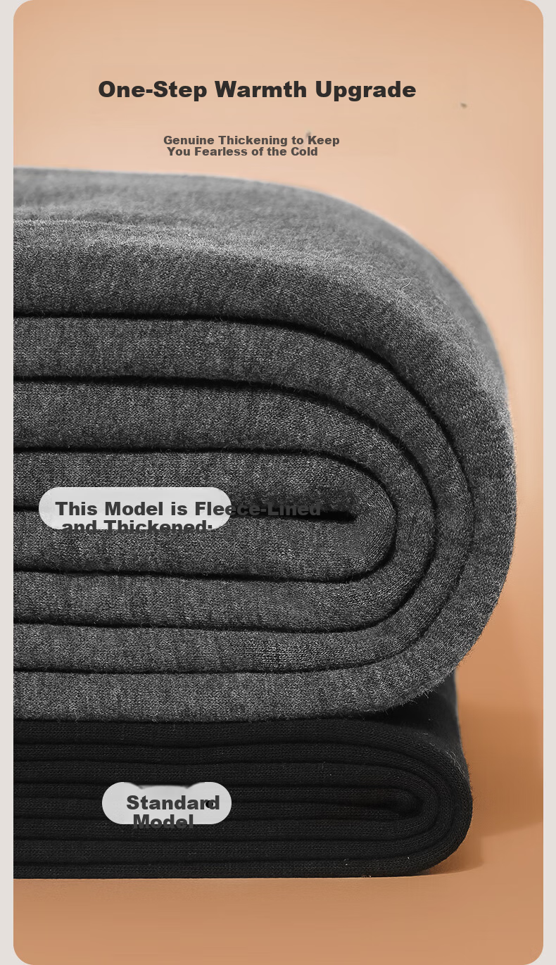 SEPTWOLVES [Double Warmth] Thermal Underwear for Men, Fleece-Lined Thick Autumn And Winter Base Layer Set with Round Neck 10