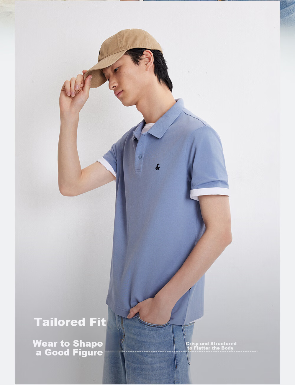 JACK&JONES Men's Spring New 3D Embroidered Business Casual Work Commute Short Sleeve Polo Shirt 226206029 9