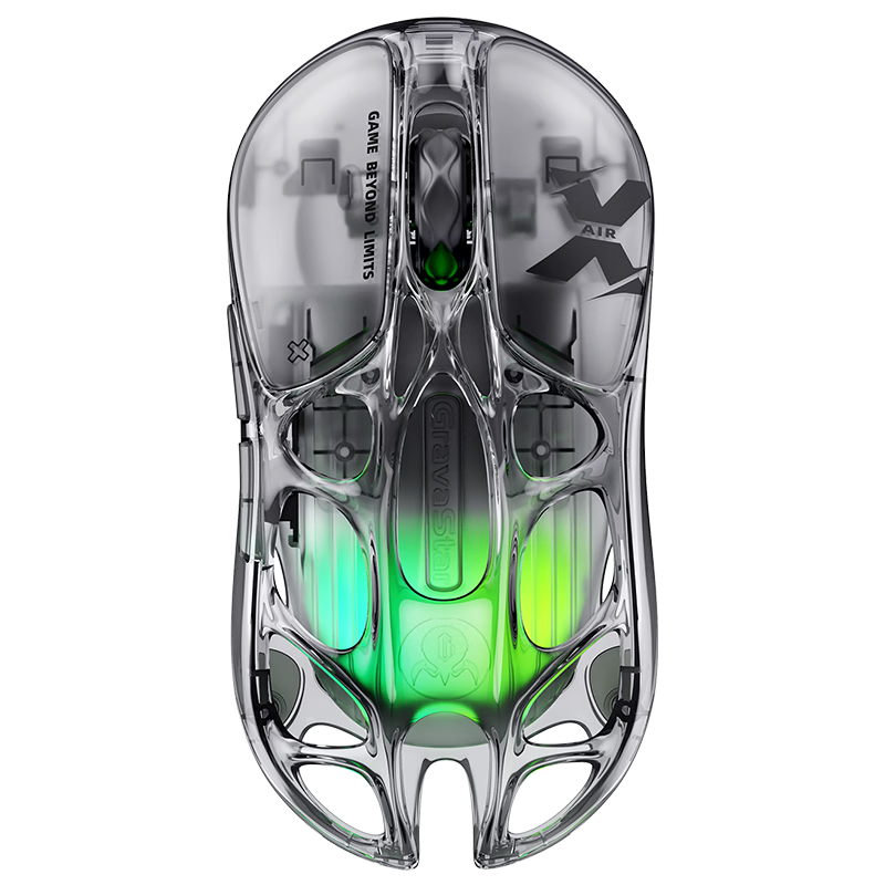 GravaStar Wireless/wired Bluetooth Gaming Mouse, Three-Mode Mouse for Home And Office Use, 56g Lightweight Long Battery Life Hollow Mouse, Chaojia X AIR Exploration Black