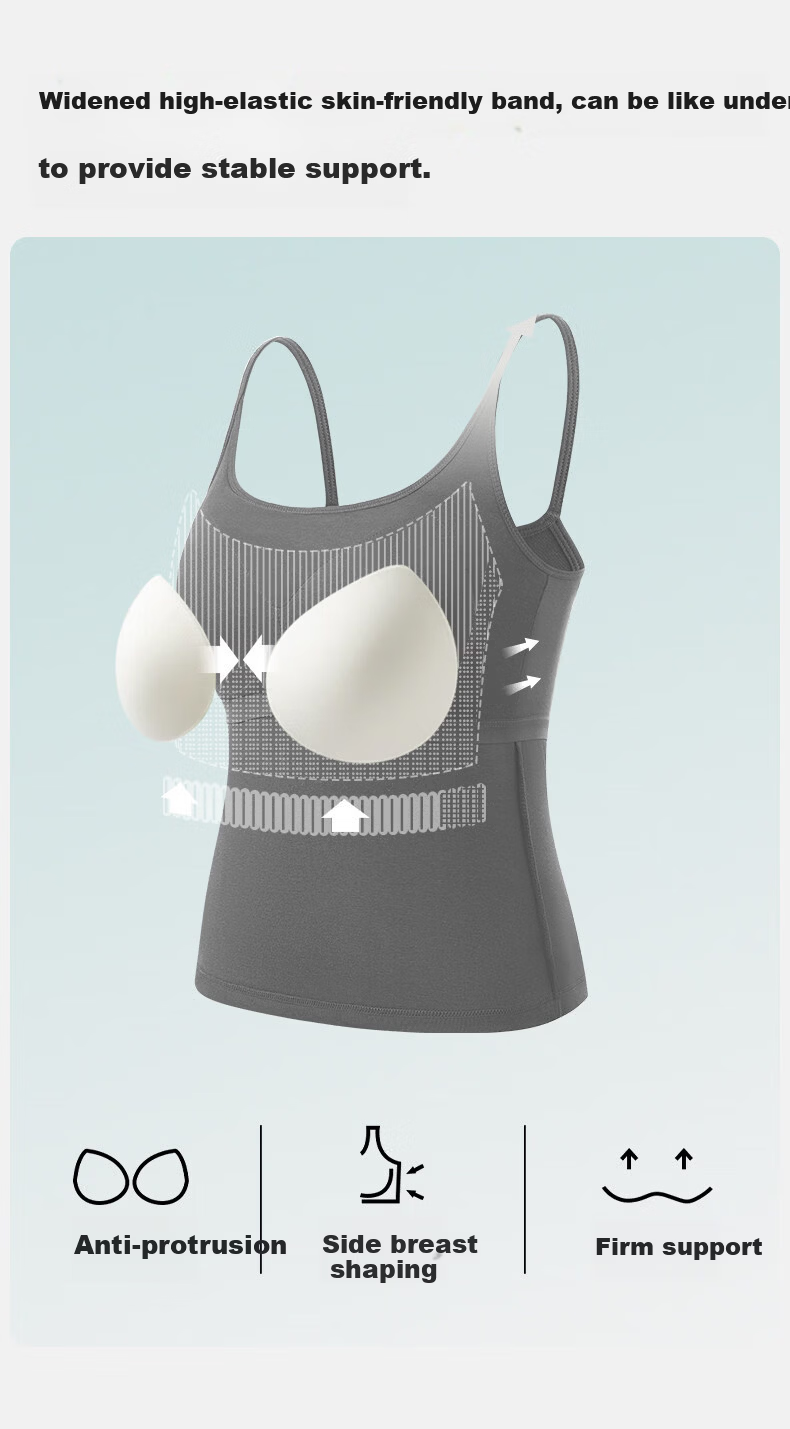 MiiOW Modal Camisole for Women with Built-In Bra Pads, Thin Straps, Suitable for Outer Wear Or Layering, Covers Side Boob, Can Be Worn As Outerwear, White 4