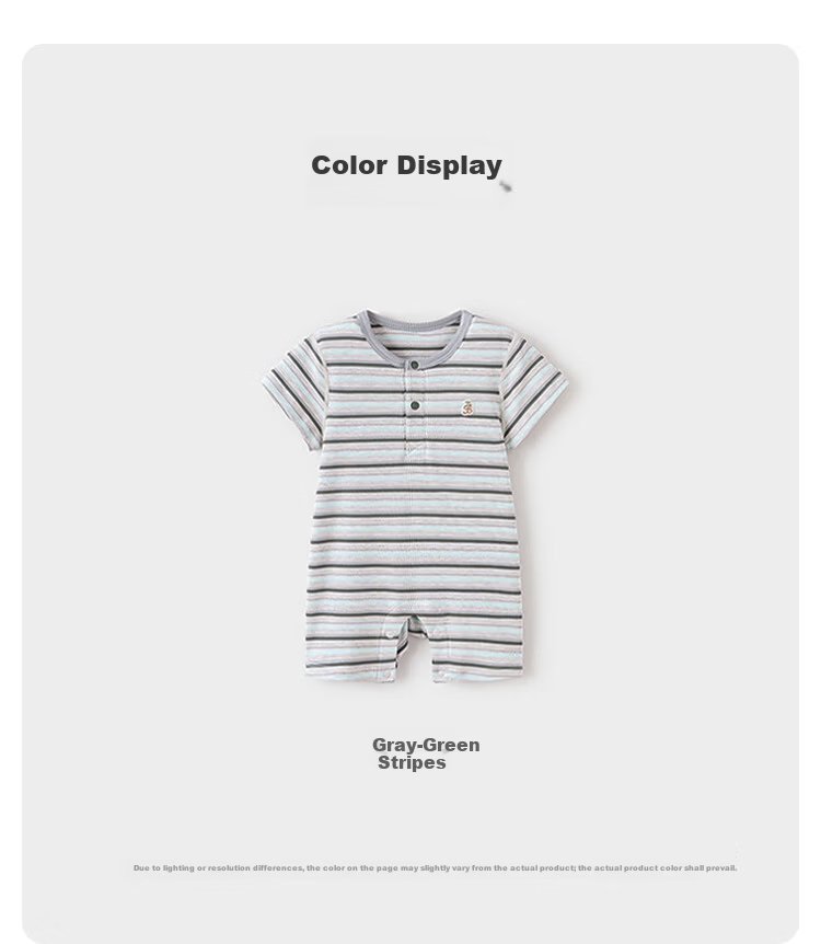 Babylove Baby Romper Summer Thin Breathable Modal Short Sleeve Striped Stretch Casual Wear for Boys and Girls 10