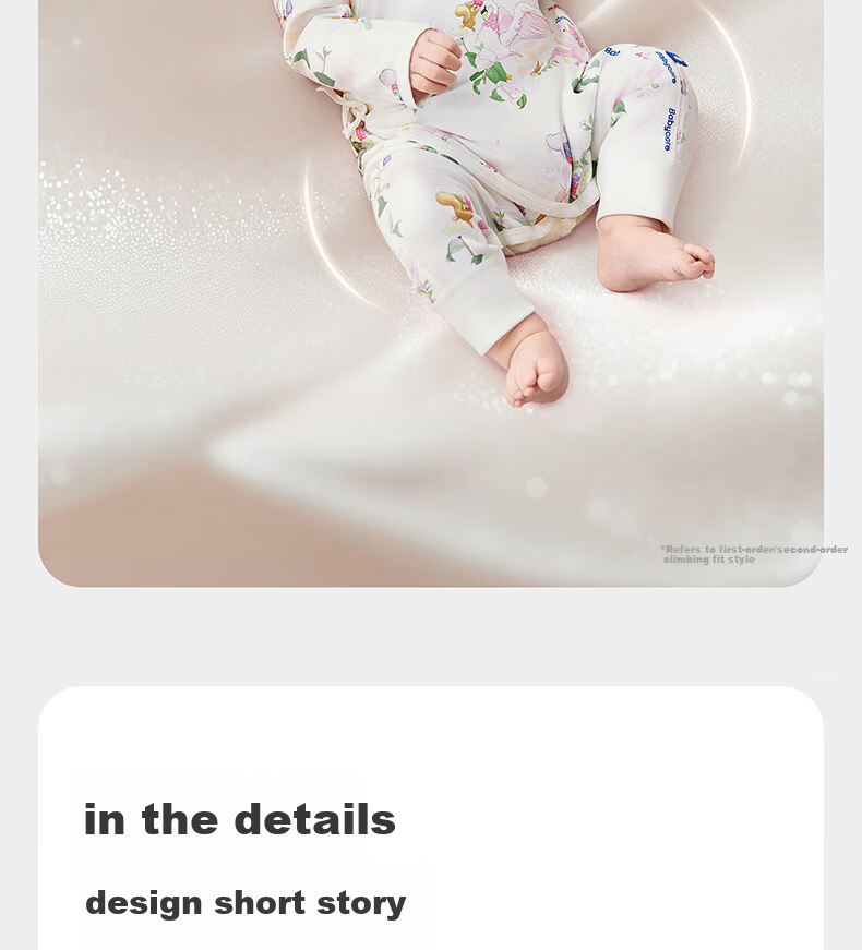 Babycare Soft Long Sleeve Romper Baby Jumpsuit Infant Clothing Qingchuan Blue [Middle Opening] 73cm 13