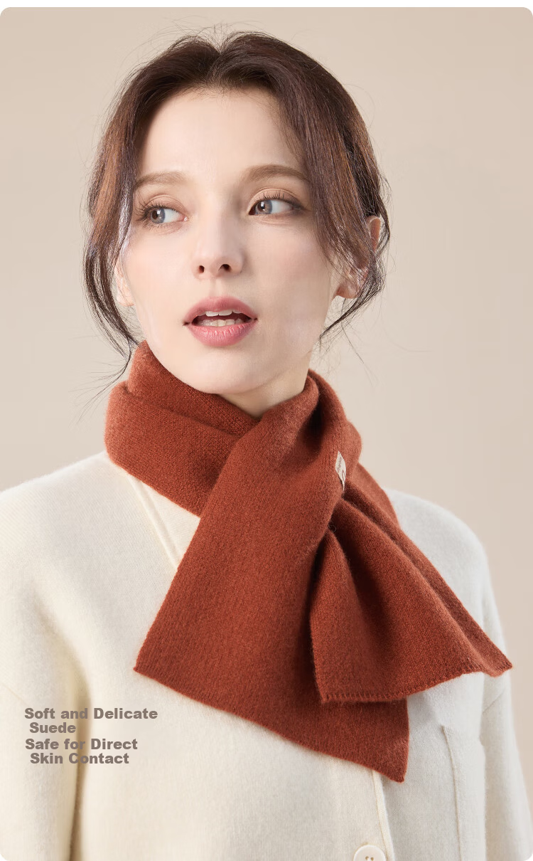 JIUMU 100% Cashmere Small Scarf for Women Autumn Winter Warm Neck Warmer Gift Box for Girls and Moms Birthday Present 7